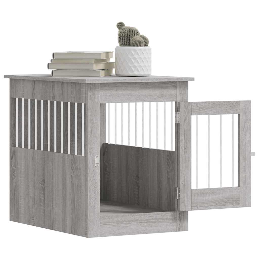 Dog Crate Furniture Grey Sonoma 55x80x68 cm Engineered Wood