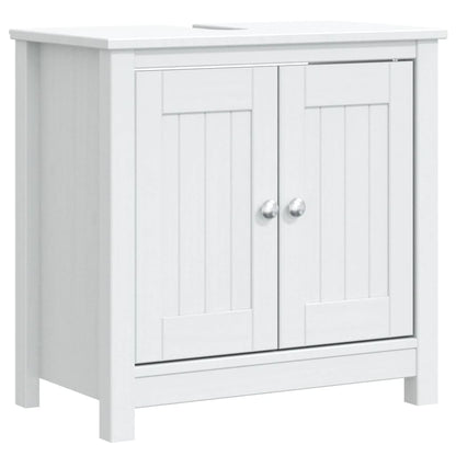 2 Piece Bathroom Furniture Set BERG White Solid Wood Pine
