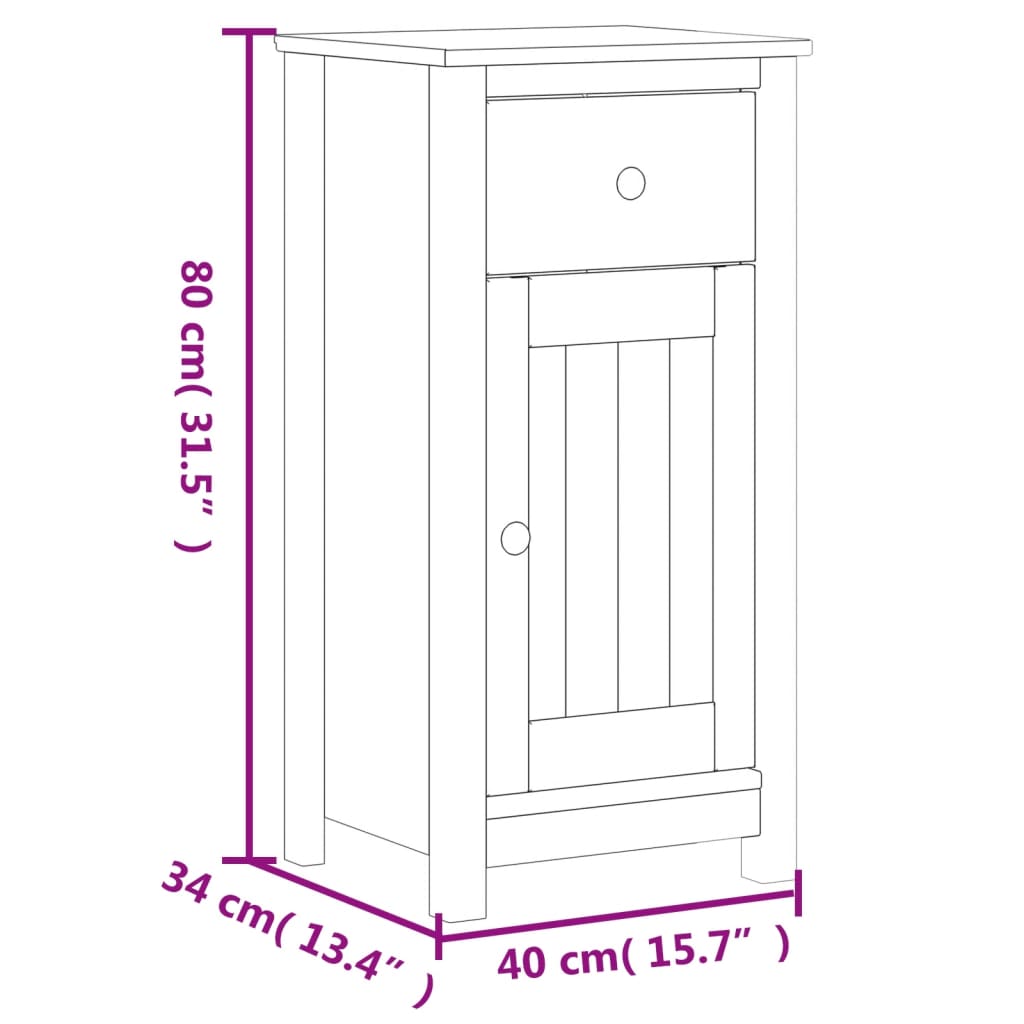 4 Piece Bathroom Furniture Set BERG White Solid Wood Pine