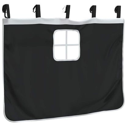 Curtains for Loft Bed White and Black Polyester