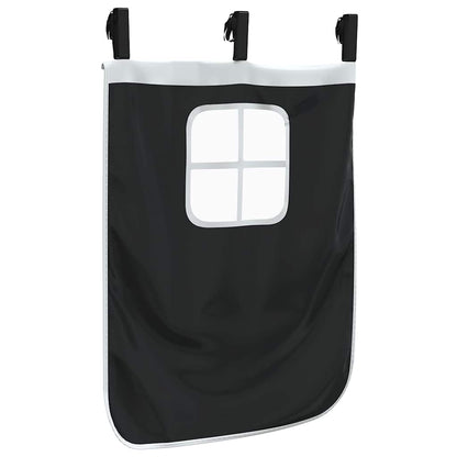 Curtains for Loft Bed White and Black Polyester