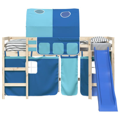Curtains for Loft Bed with Tunnel Blue Polyester