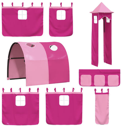 Curtains for Loft Bed with Tunnel and Tower Pink