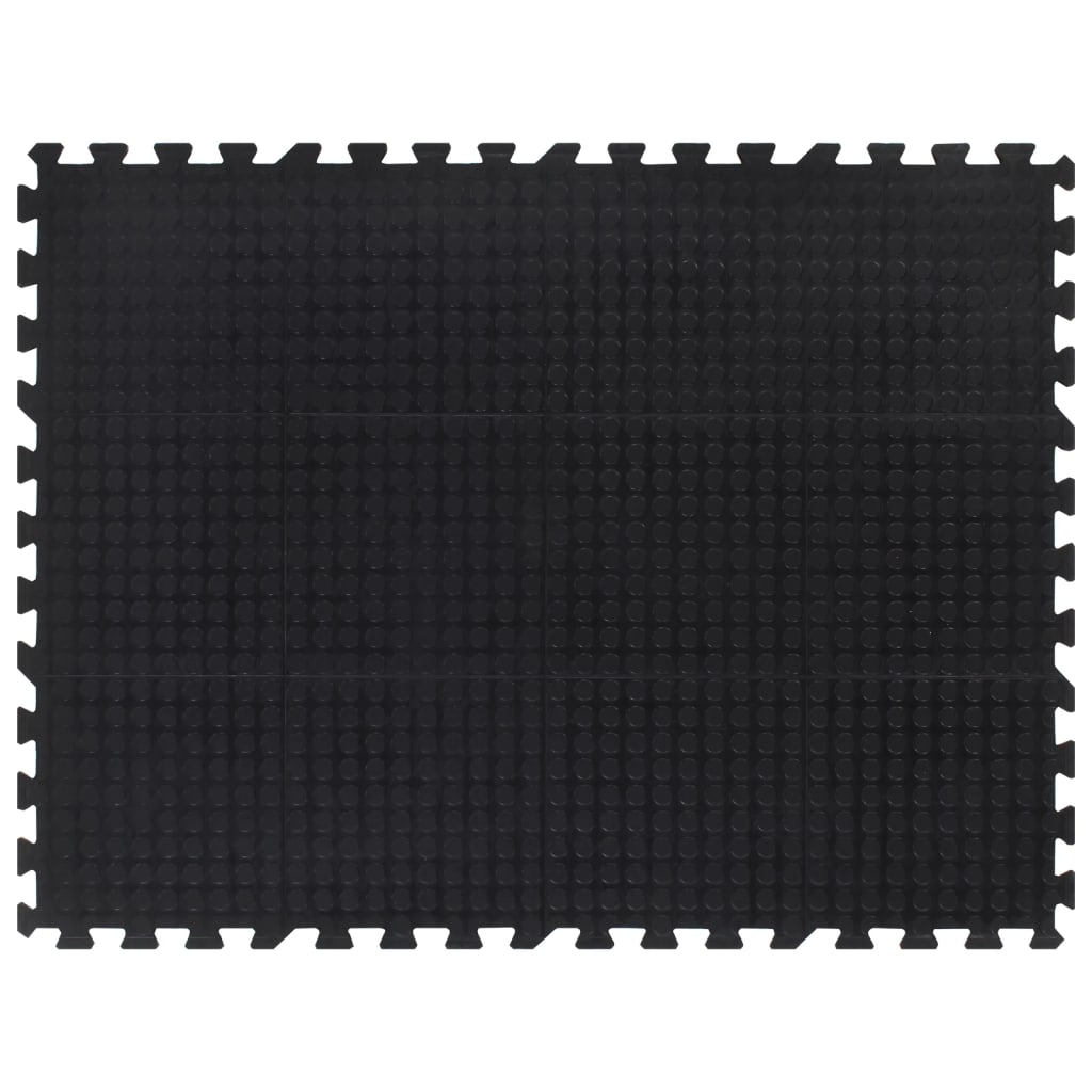 Rubber Floor Tile Black 12 mm 90x120 cm