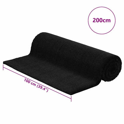 Door Mat Black 100x200 cm Tufted Coir