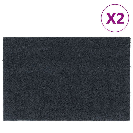 Door Mats 2 pcs Dark Grey 40x60 cm Tufted Coir