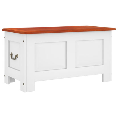 Storage Chest Brown and White Solid Acacia wood, Engineered wood