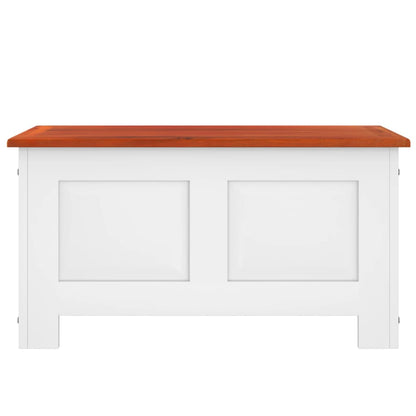 Storage Chest Brown and White Solid Acacia wood, Engineered wood