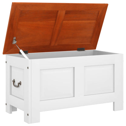 Storage Chest Brown and White Solid Acacia wood, Engineered wood