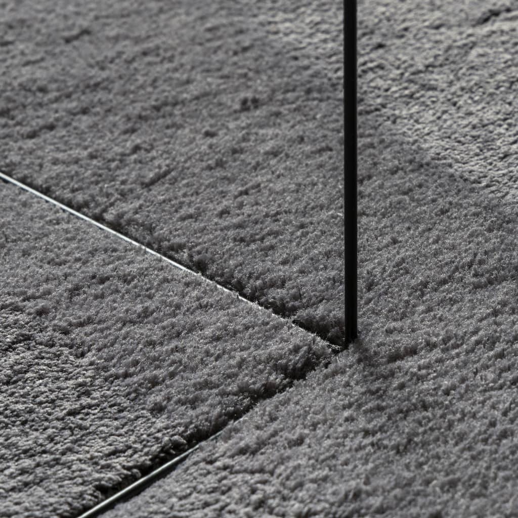 Rug HUARTE Short Pile Soft and Washable Anthracite 140x200 cm
