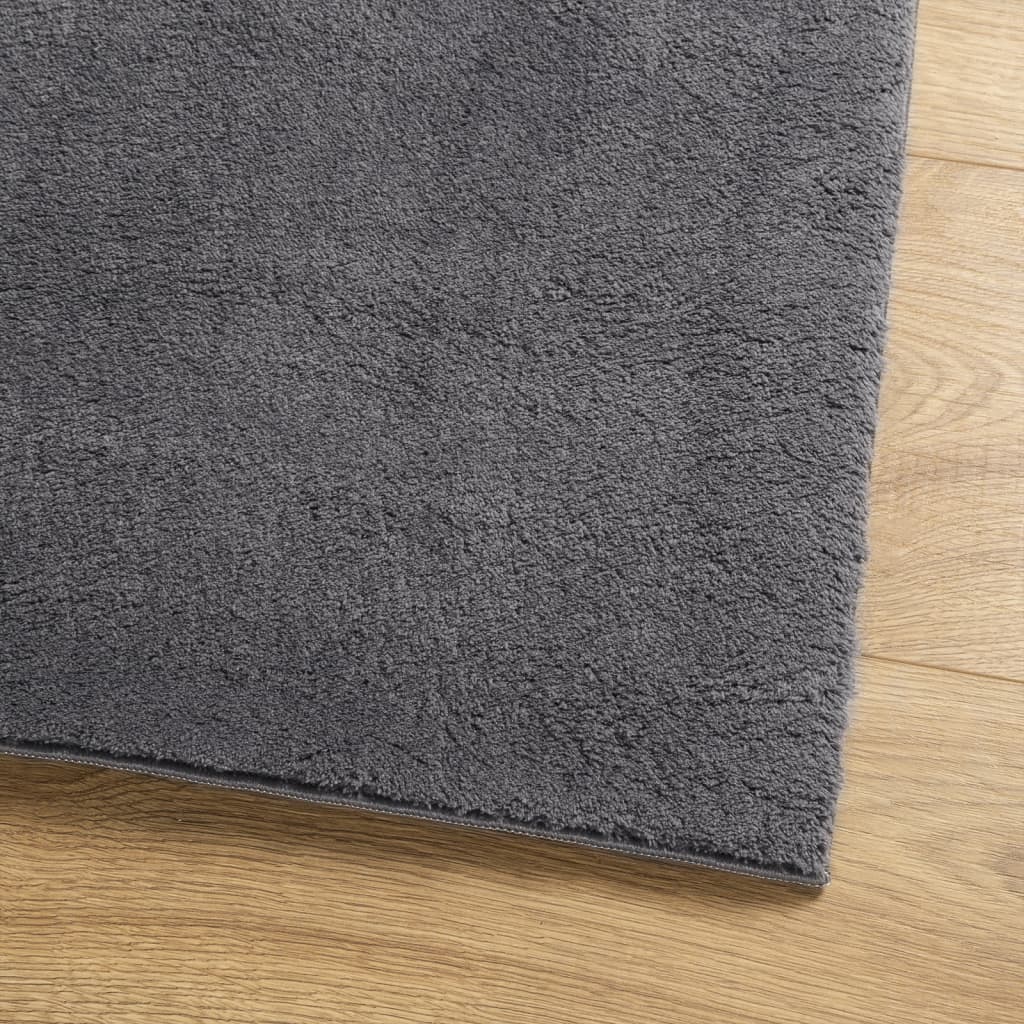 Rug HUARTE Short Pile Soft and Washable Anthracite 200x200 cm