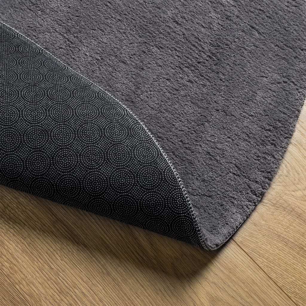 Rug HUARTE Short Pile Soft and Washable Anthracite Ø 120 cm