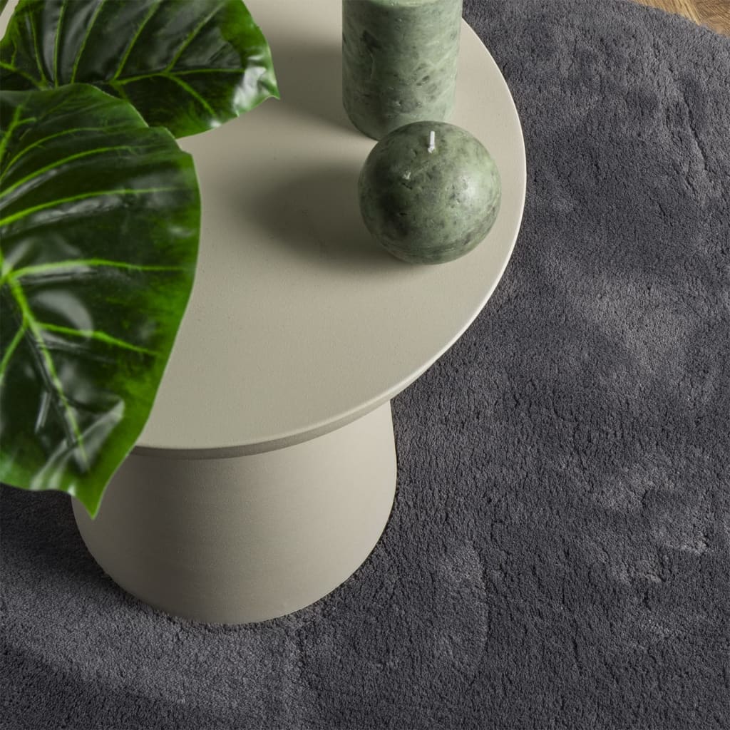 Rug HUARTE Short Pile Soft and Washable Anthracite Ø 120 cm