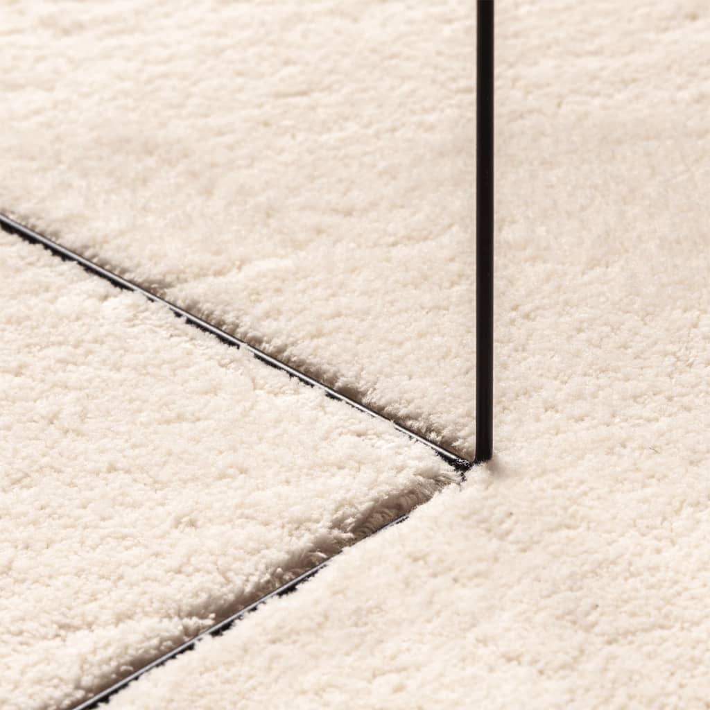 Rug HUARTE Short Pile Soft and Washable Beige Ø 200 cm