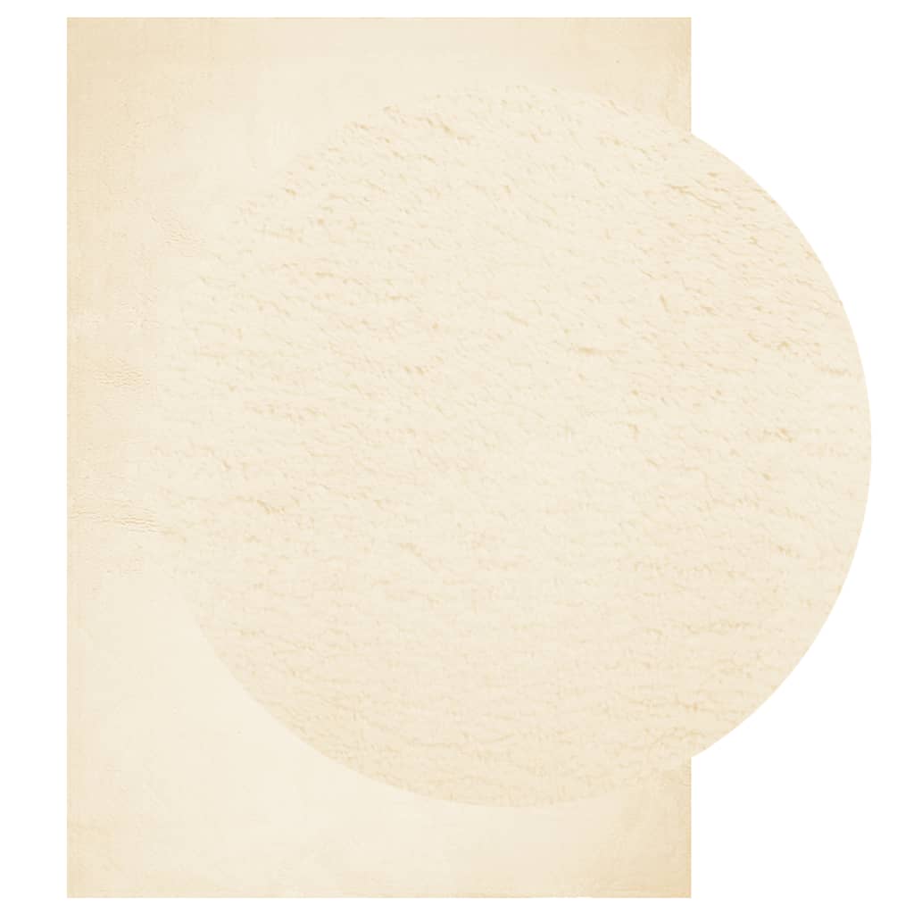 Rug HUARTE Short Pile Soft and Washable Cream 120x170 cm