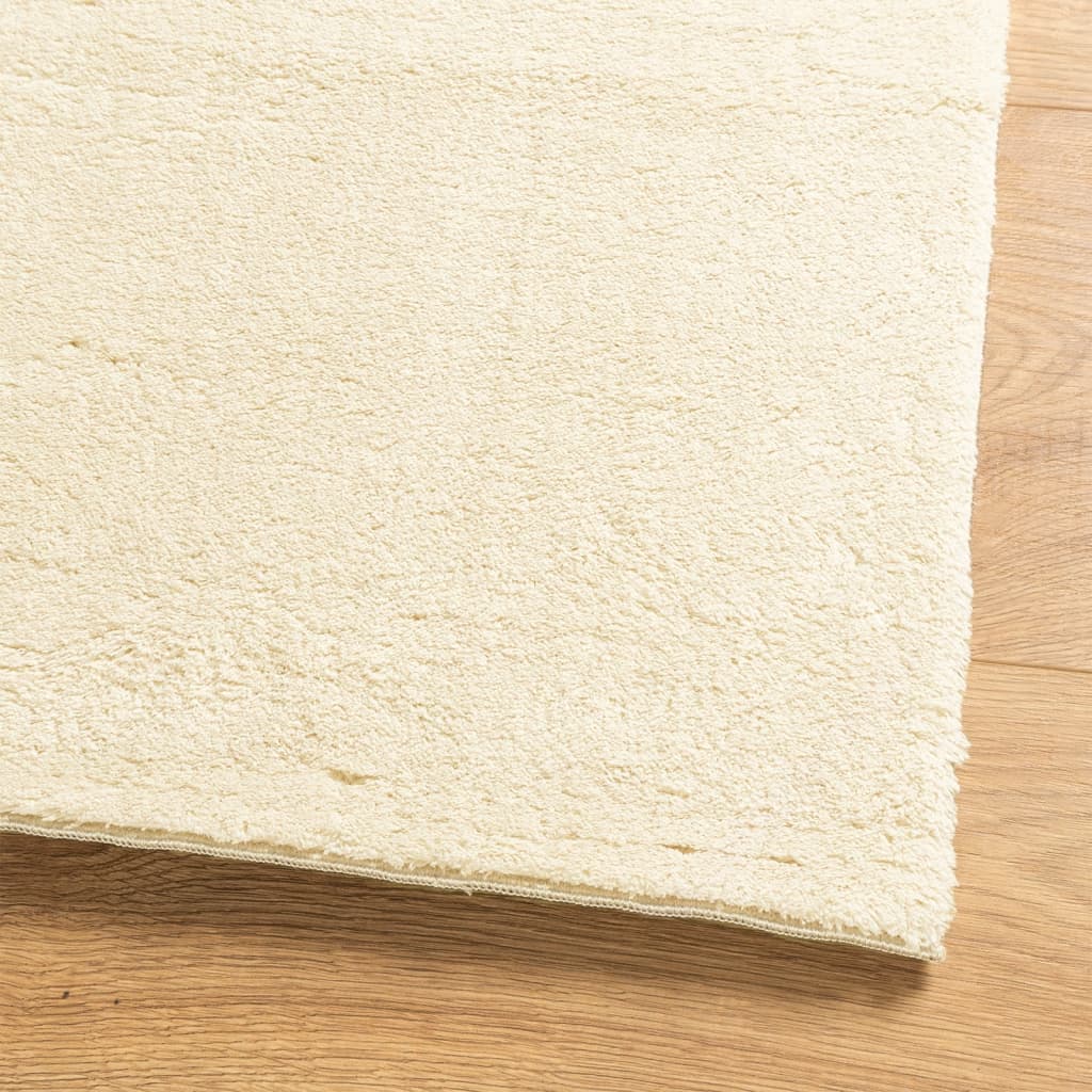 Rug HUARTE Short Pile Soft and Washable Cream 160x160 cm