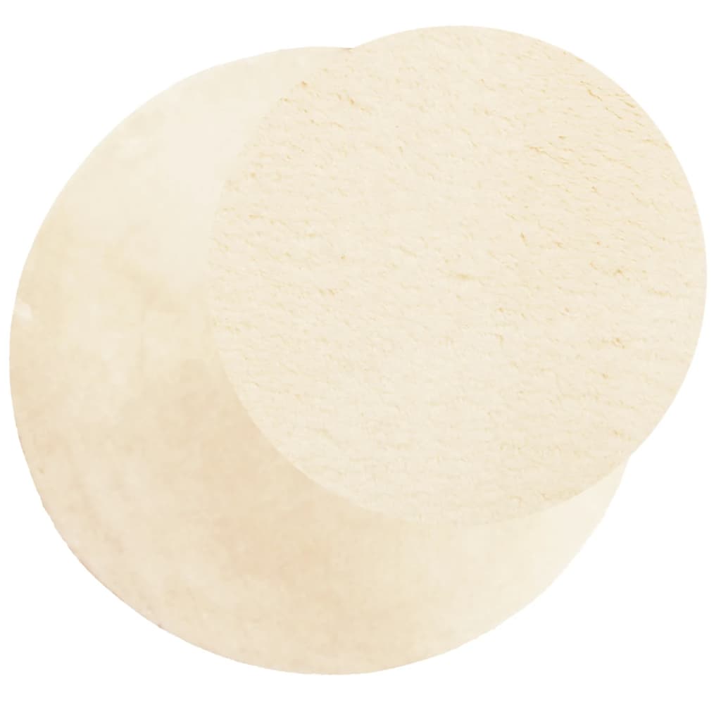 Rug HUARTE Short Pile Soft and Washable Cream Ø 100 cm