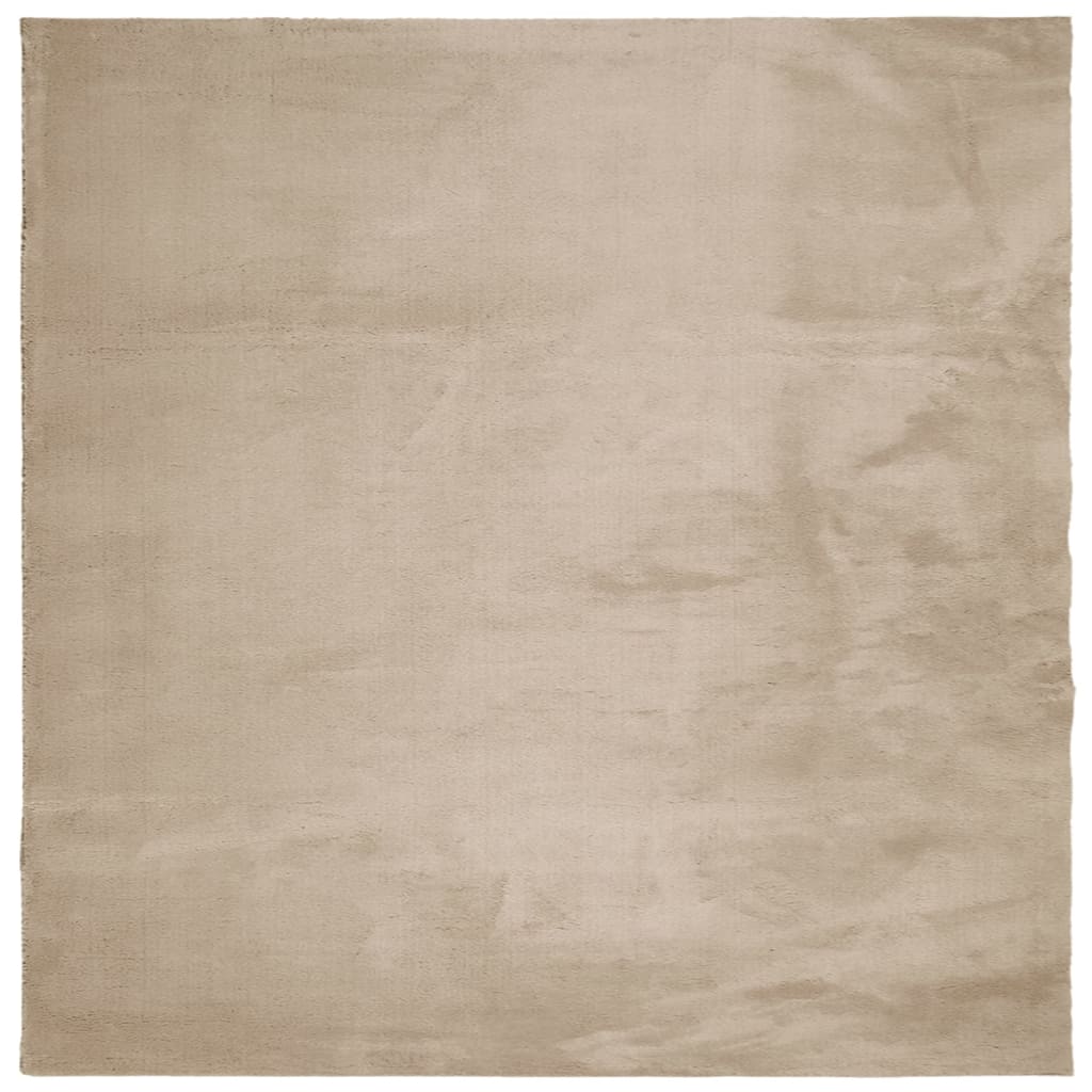 Rug HUARTE Short Pile Soft and Washable Sand 120x120 cm