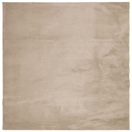 Rug HUARTE Short Pile Soft and Washable Sand 160x160 cm
