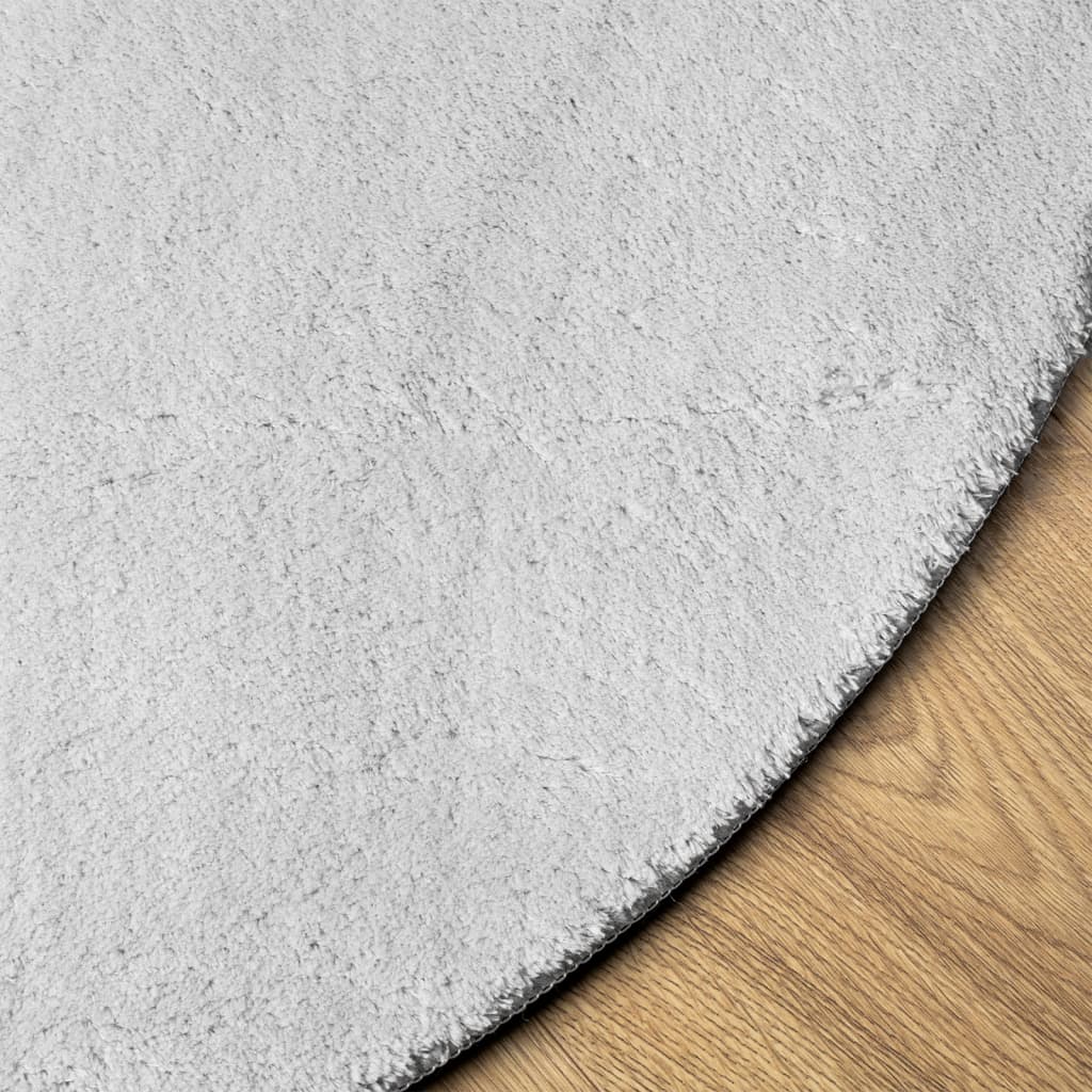 Rug HUARTE Short Pile Soft and Washable Grey Ø 120 cm