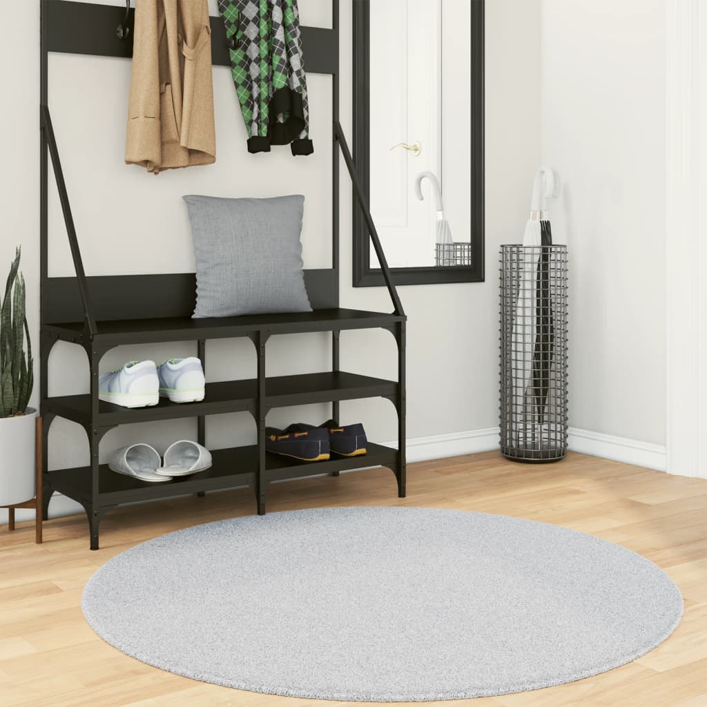 Rug HUARTE Short Pile Soft and Washable Grey Ø 120 cm
