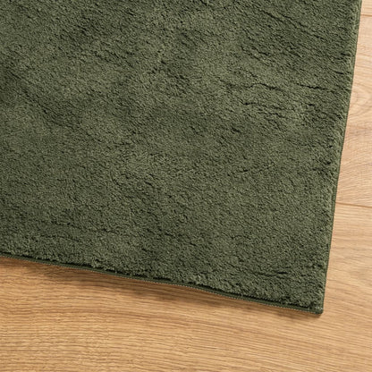Rug HUARTE Short Pile Soft and Washable Forest Green 60x110 cm