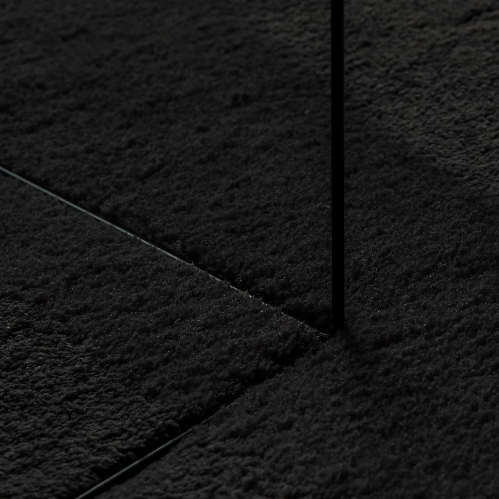 Rug HUARTE Short Pile Soft and Washable Black 120x120 cm