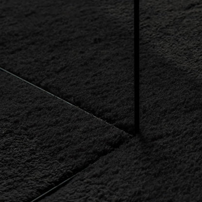Rug HUARTE Short Pile Soft and Washable Black 120x120 cm