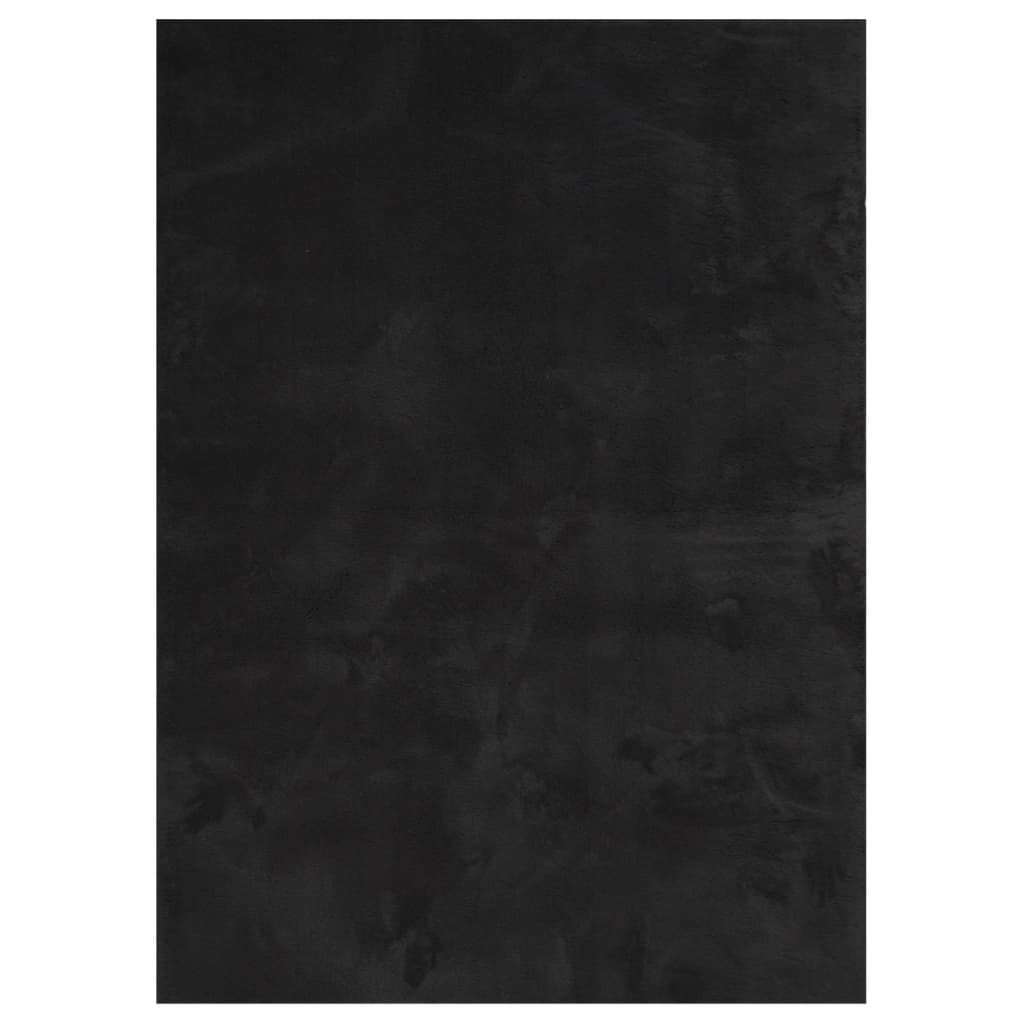 Rug HUARTE Short Pile Soft and Washable Black 140x200 cm