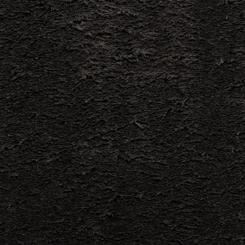 Rug HUARTE Short Pile Soft and Washable Black 160x230 cm