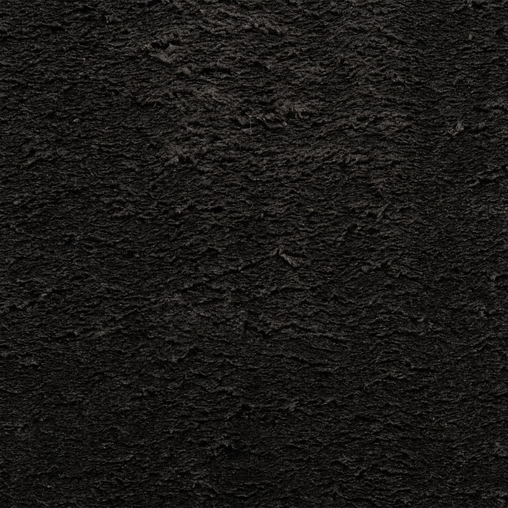Rug HUARTE Short Pile Soft and Washable Black 200x200 cm