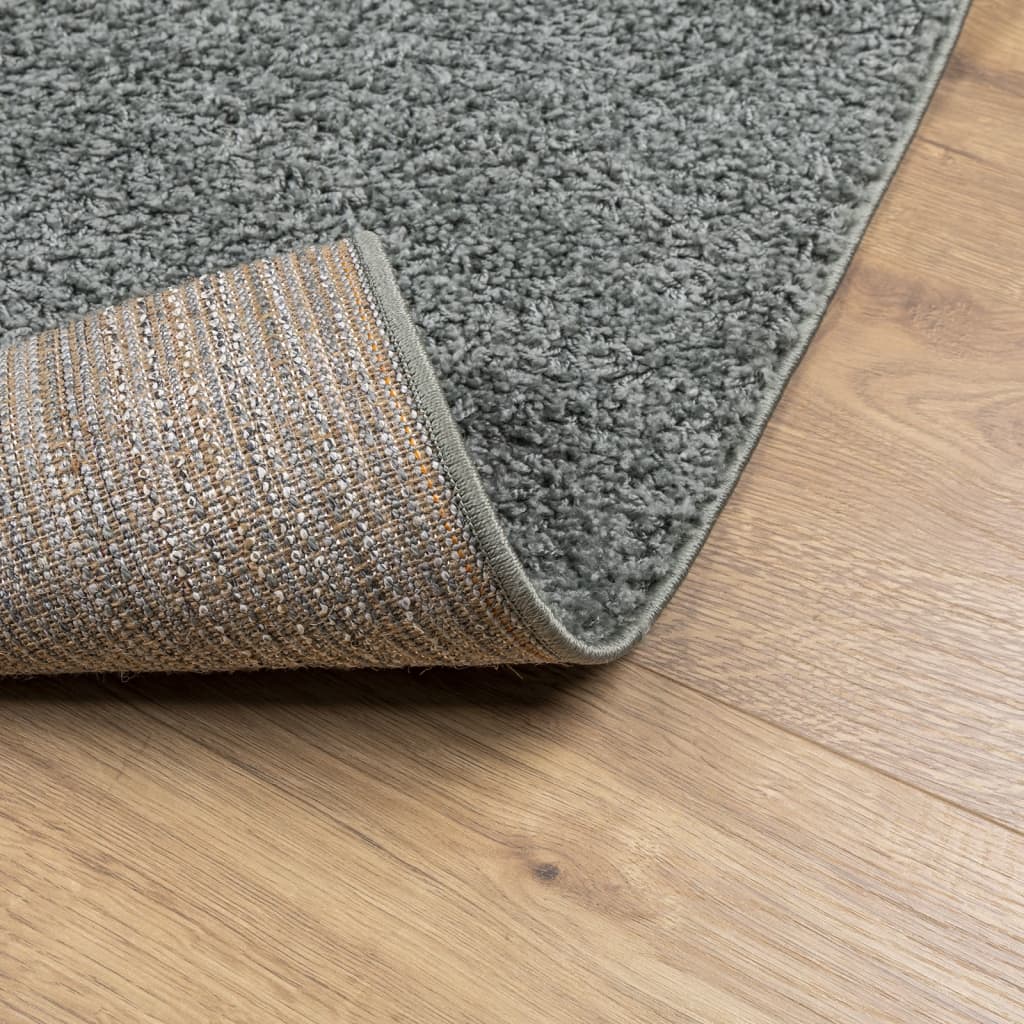 Shaggy Rug PAMPLONA High Pile Modern Green 80x250 cm
