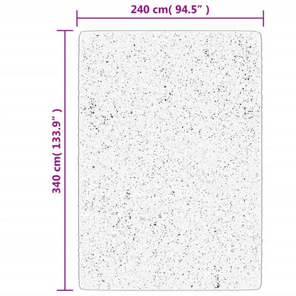 Shaggy Rug PAMPLONA High Pile Modern Black and Cream 240x340 cm
