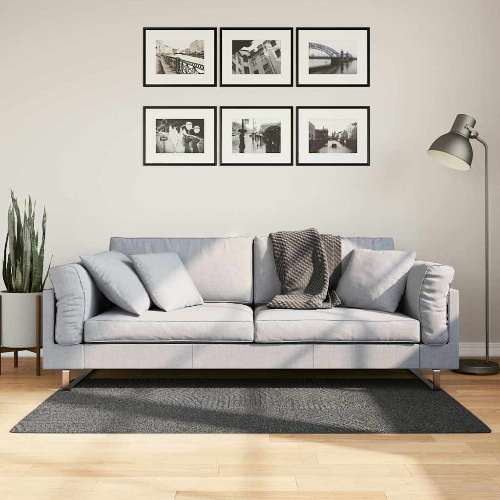 Rug IZA Short Pile Scandinavian Look Anthracite 80x150 cm