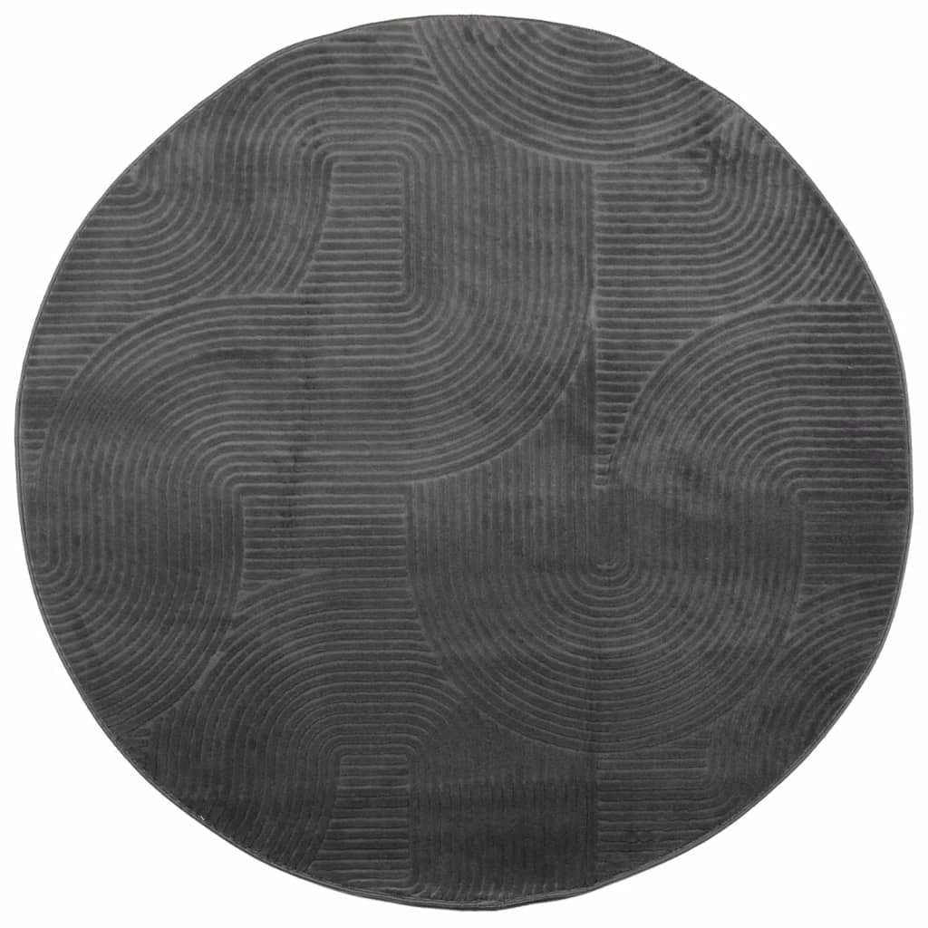 Rug IZA Short Pile Scandinavian Look Anthracite Ø 80 cm