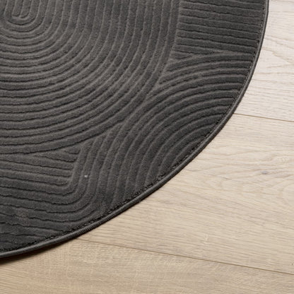 Rug IZA Short Pile Scandinavian Look Anthracite Ø 100 cm