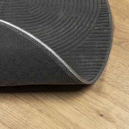 Rug IZA Short Pile Scandinavian Look Anthracite Ø 100 cm