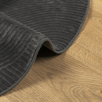 Rug IZA Short Pile Scandinavian Look Anthracite Ø 120 cm
