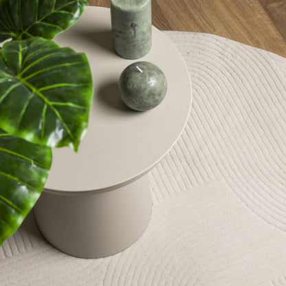 Rug IZA Short Pile Scandinavian Look Cream Ø 80 cm