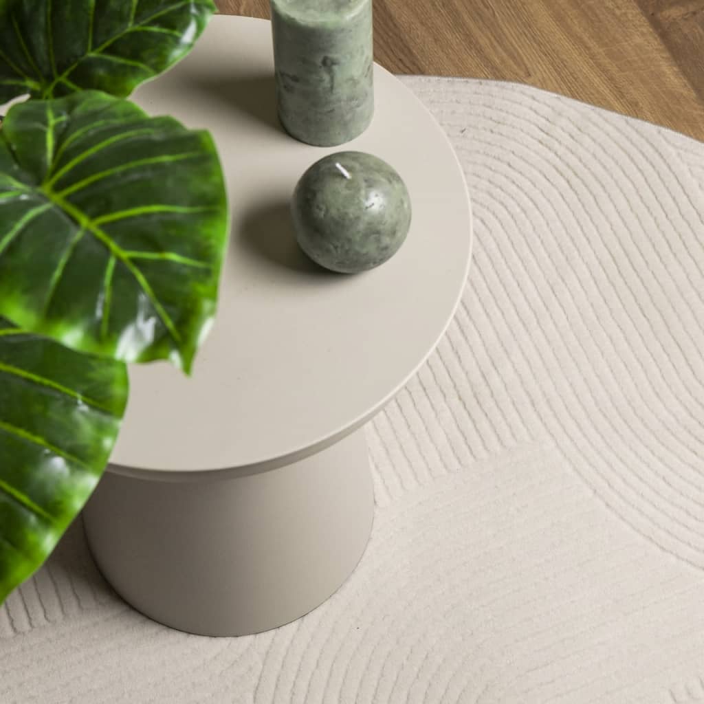 Rug IZA Short Pile Scandinavian Look Cream Ø 160 cm