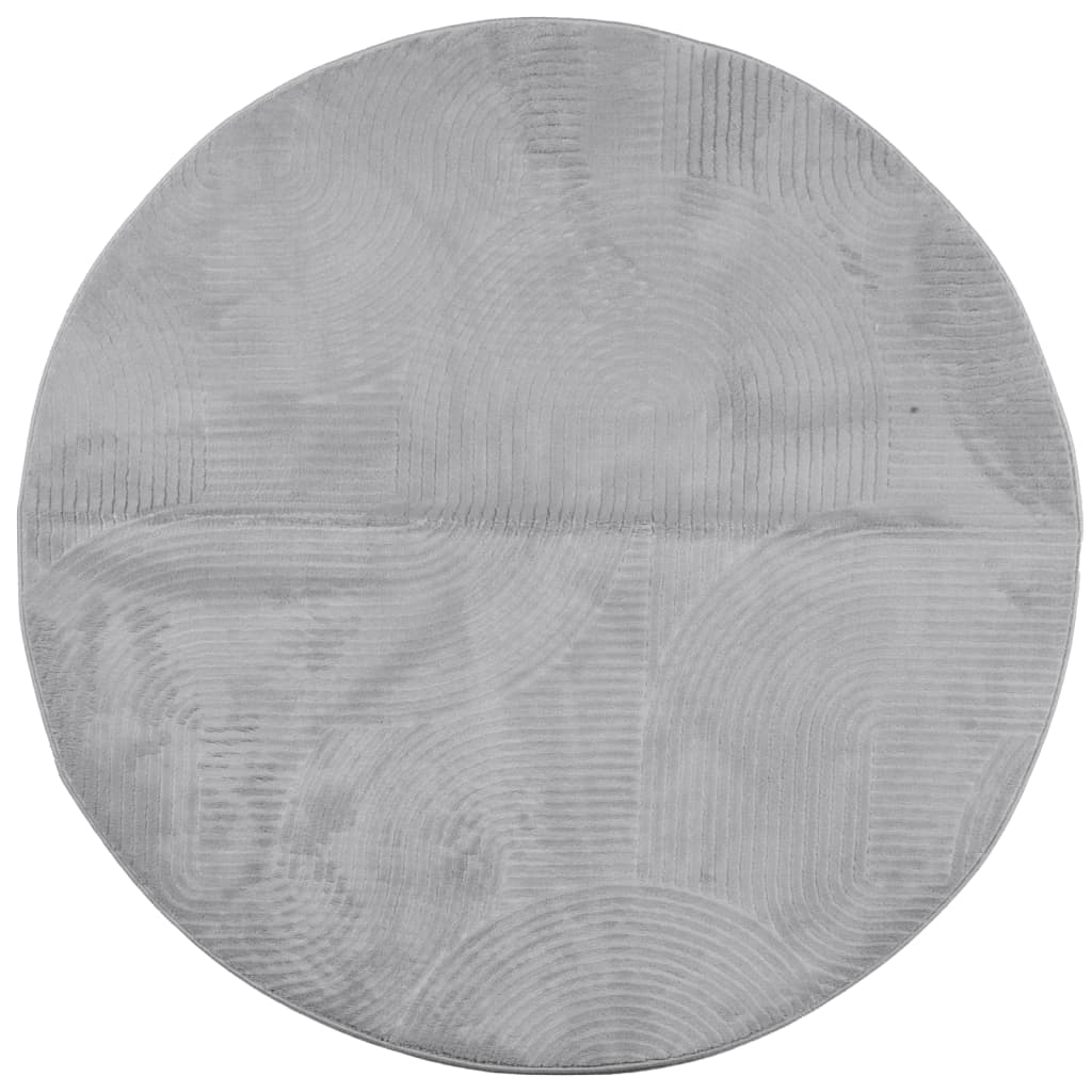 Rug IZA Short Pile Scandinavian Look Grey Ø 80 cm