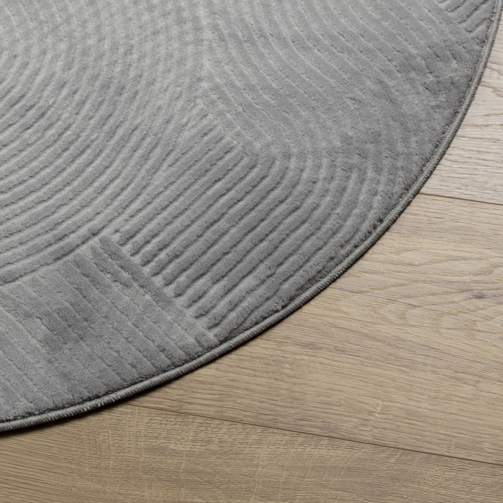Rug IZA Short Pile Scandinavian Look Grey Ø 80 cm