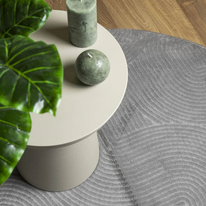 Rug IZA Short Pile Scandinavian Look Grey Ø 80 cm