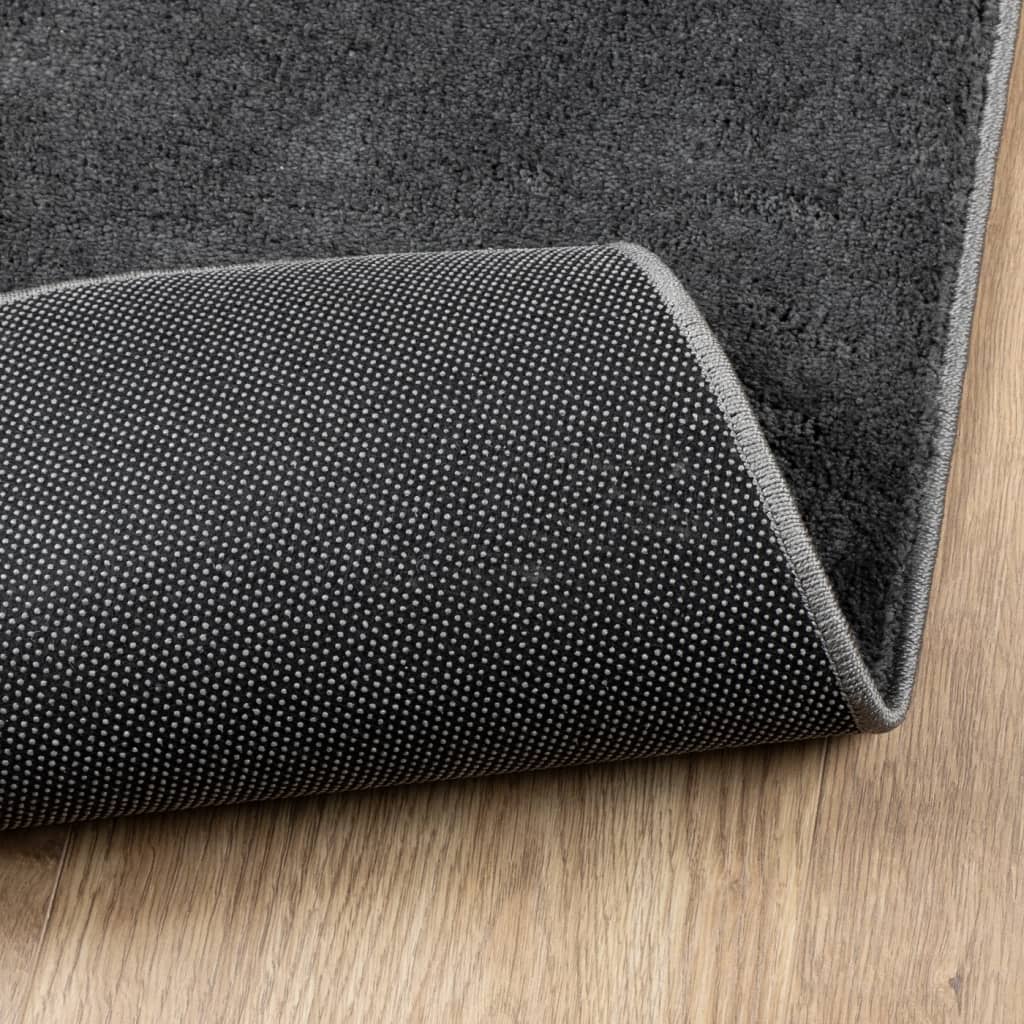 Rug OVIEDO Short Pile Anthracite 240x240 cm