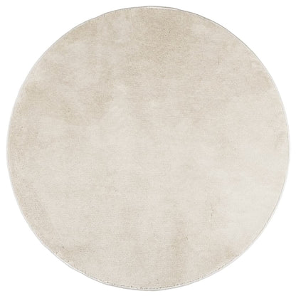 Rug OVIEDO Short Pile Beige Ø 120 cm