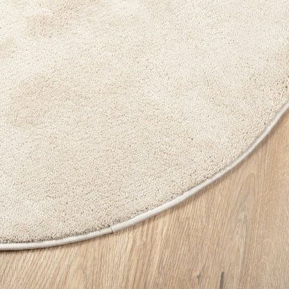 Rug OVIEDO Short Pile Beige Ø 120 cm