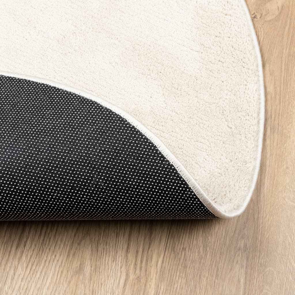 Rug OVIEDO Short Pile Beige Ø 120 cm