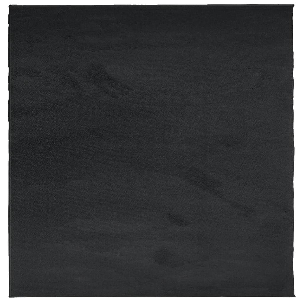 Rug OVIEDO Short Pile Black 120x120 cm