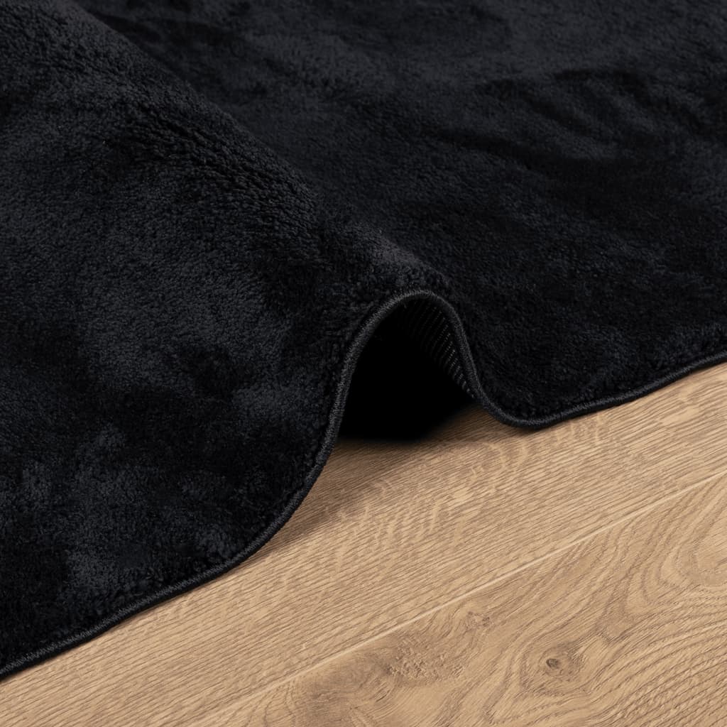 Rug OVIEDO Short Pile Black 200x200 cm