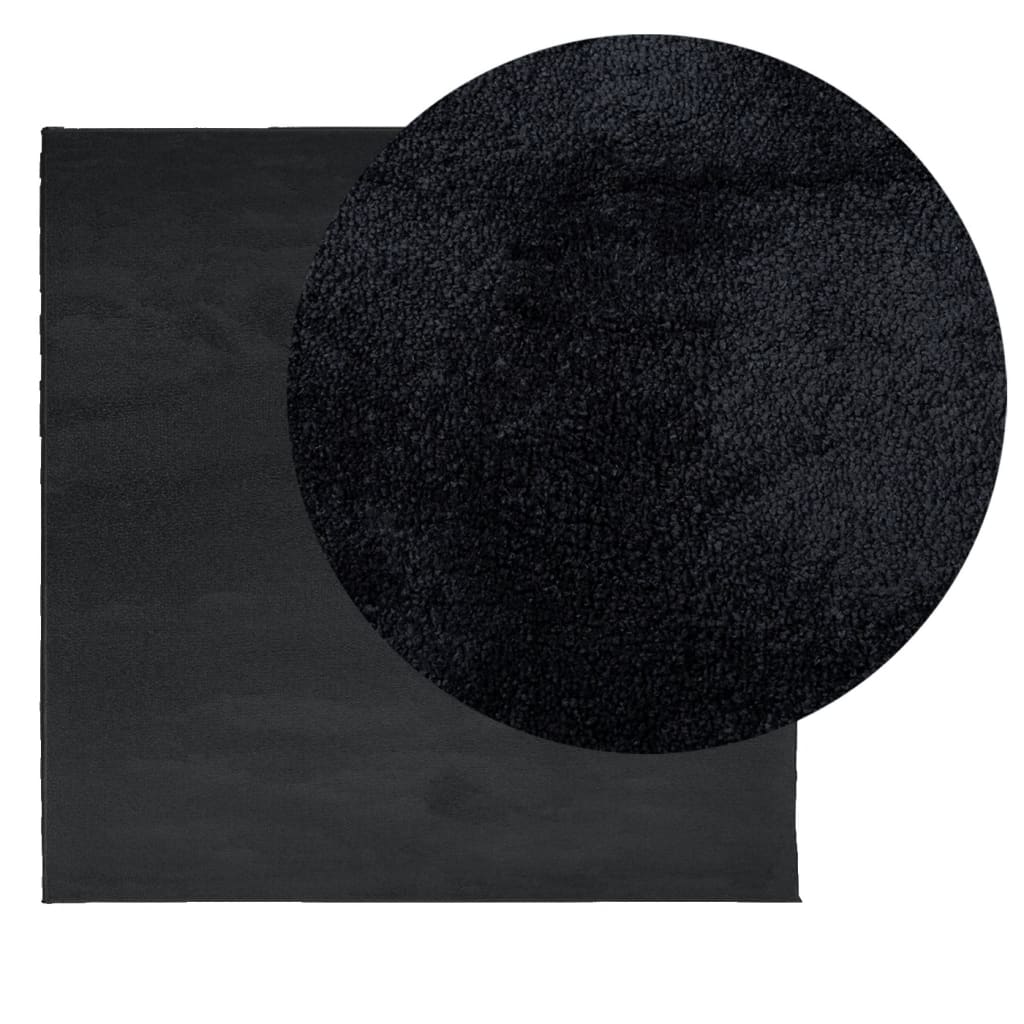 Rug OVIEDO Short Pile Black 240x240 cm